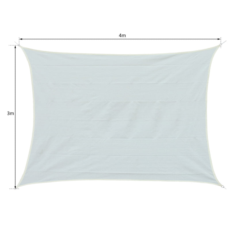 Toldo Vela 3x4m Quadrado para Terraço Jardim Camping creme