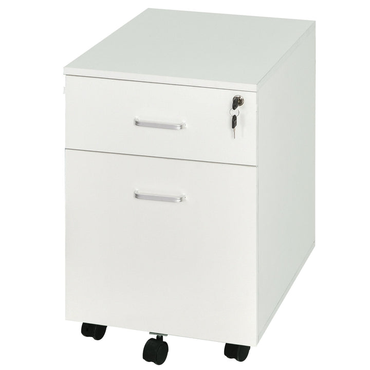 Gaveta com Rodas para Escritório 2 Gavetas com Espaço para A4 40x49x58 Branco