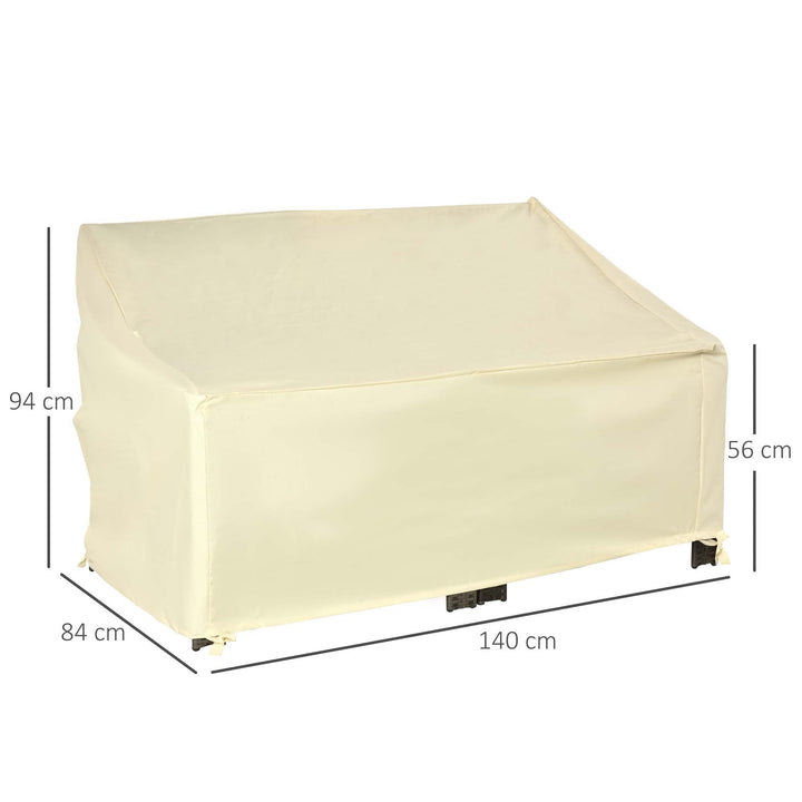 Capa Protetora para Baloiço 2 Lugares Capa Protetora de Móveis Impermeável Exterior Jardim Proteção contra Chuva e Sol 140x84x56/94cm Creme
