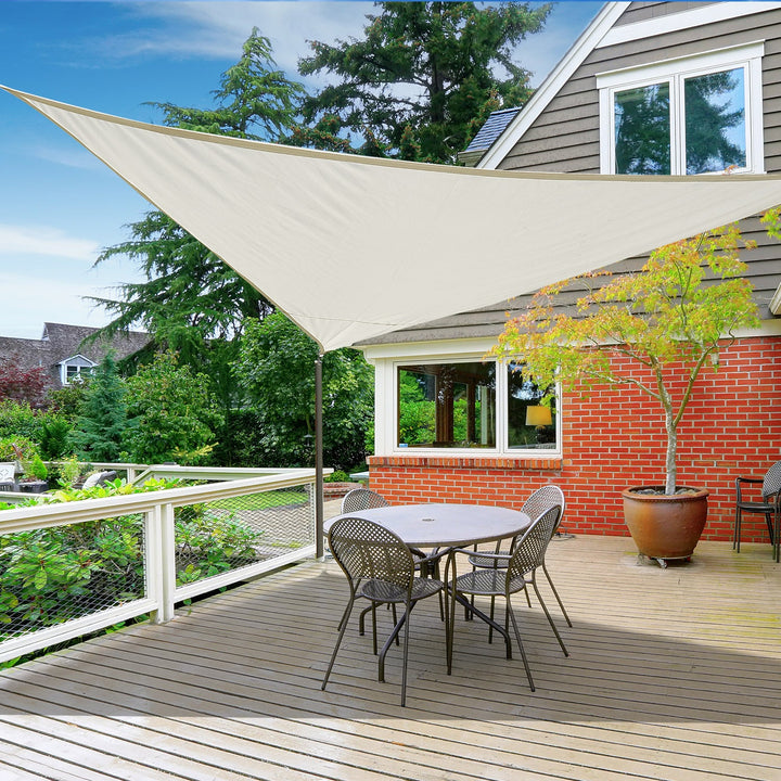 Toldo Vela triangular 6x6x6 m para Varanda Jardim Campismo creme