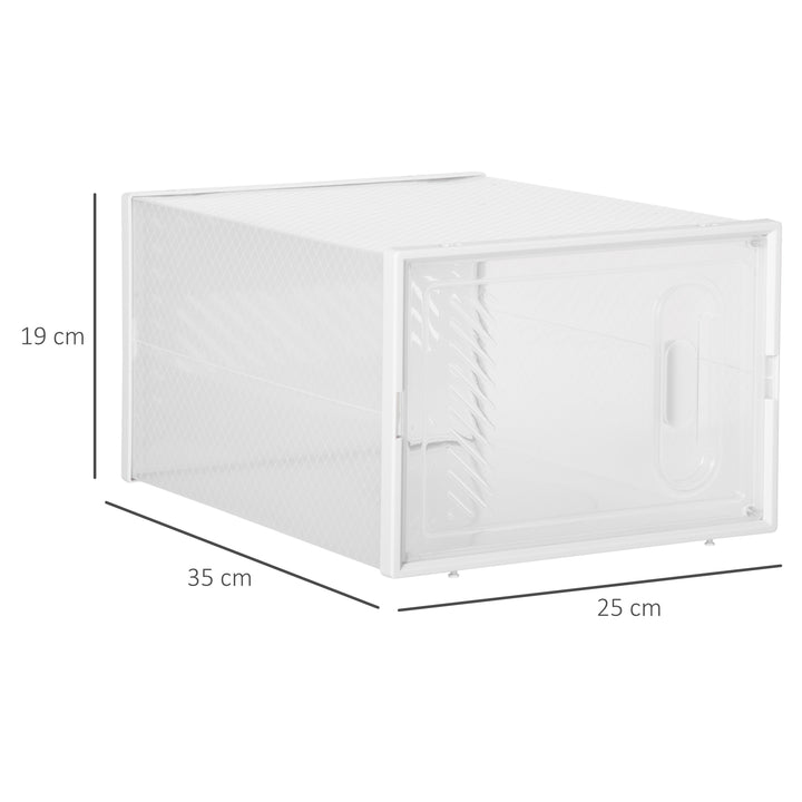 Armário Modular de Plástico Sapateira Modular com 8 Cubos Portas Magnéticas Organizador de Sapatos para Entrada Corredor Dormitório 25x35x19cm Transparente