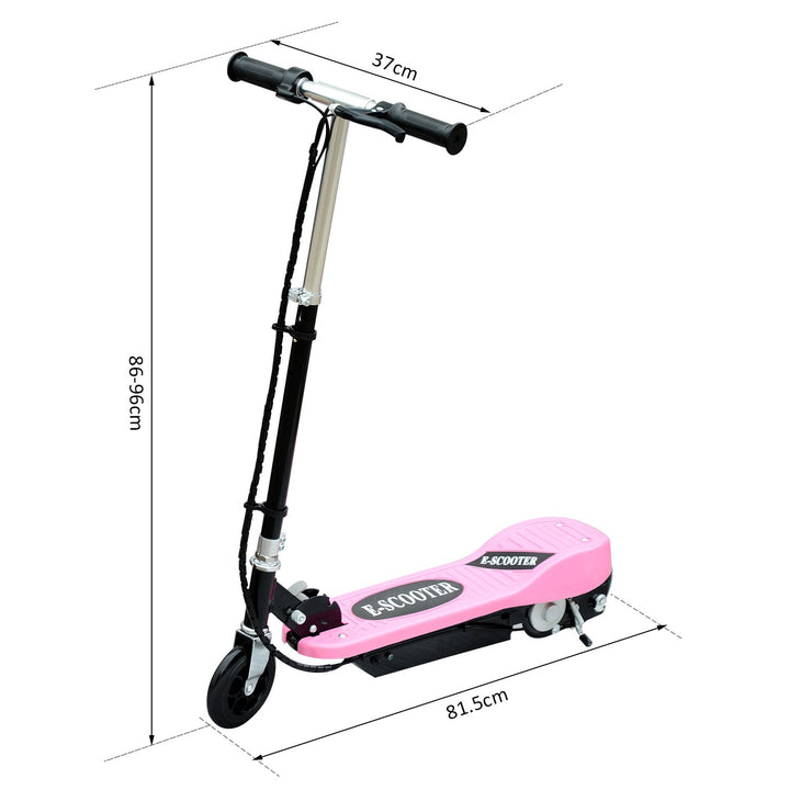 Trotinete Eléctrico Tipo Scooter com Guiador Ajustável – Cor Rosa - 81.5x37x96cm
