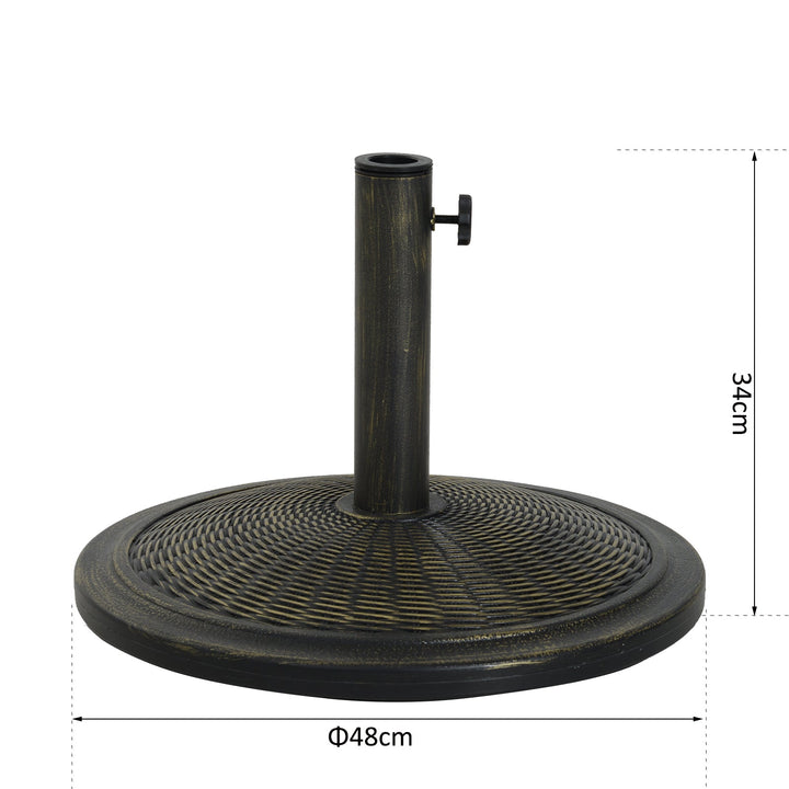 Base de Guarda-sol ajustável F48x34 cm Suporte de Guarda-sol Universal Estilo Retro HDPE Pátio Jardim Praia