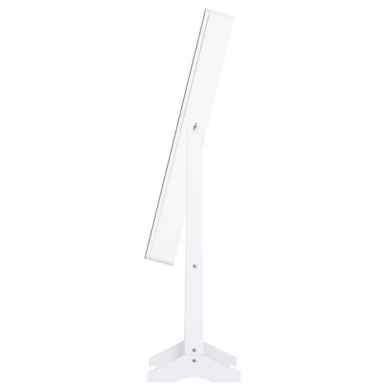 Armário para Joias Luzes LED de luz Reclinável Madeira 30x36x146cm cor Branco