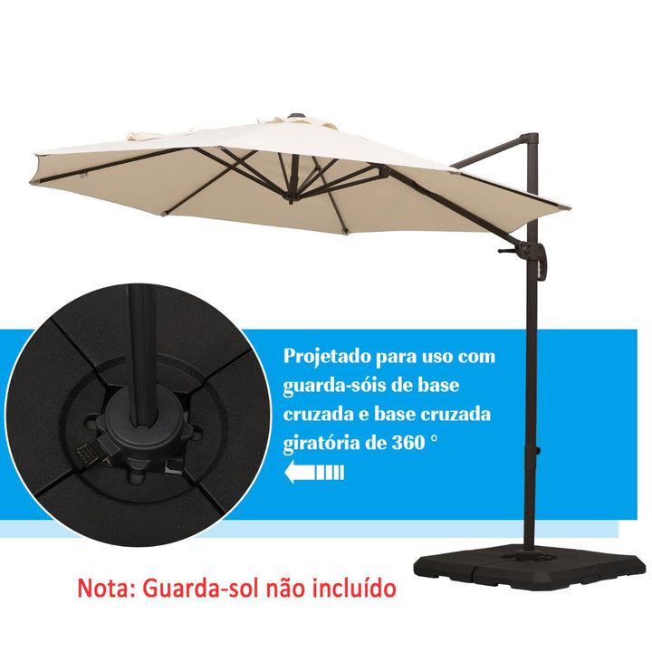 Base de guarda-sol de 4 peças para Peso do medidor Suporte para Parasol do pátio