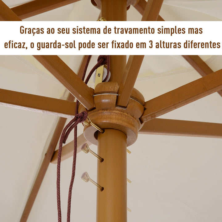 Parasol Pátio Terraço Jardim Diâmetro 250x225 cm Cor Creme