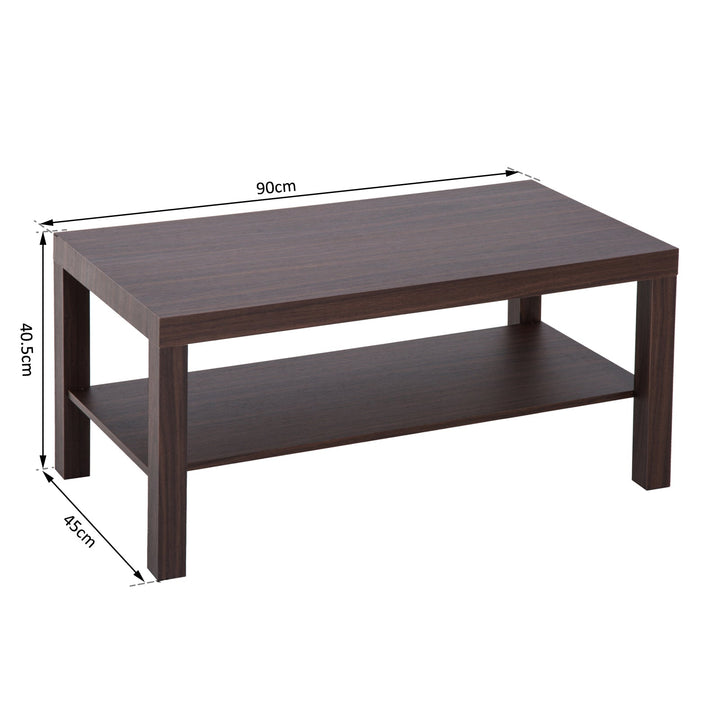 Mesa de Centro mesa de café de 2 níveis 90x45x40,5 cm Cor Nogal