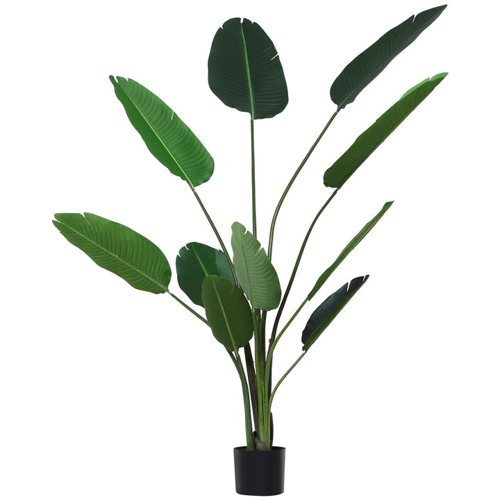 Planta Artificial com grandes folhas de palmeira Árvore realista com pote 10 folhas ?18x180cm