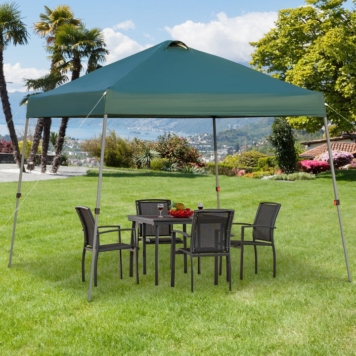 Tenda de jardim portátil dobrável de 3x3m com bolsa de transporte rodas de aço para Camping verde