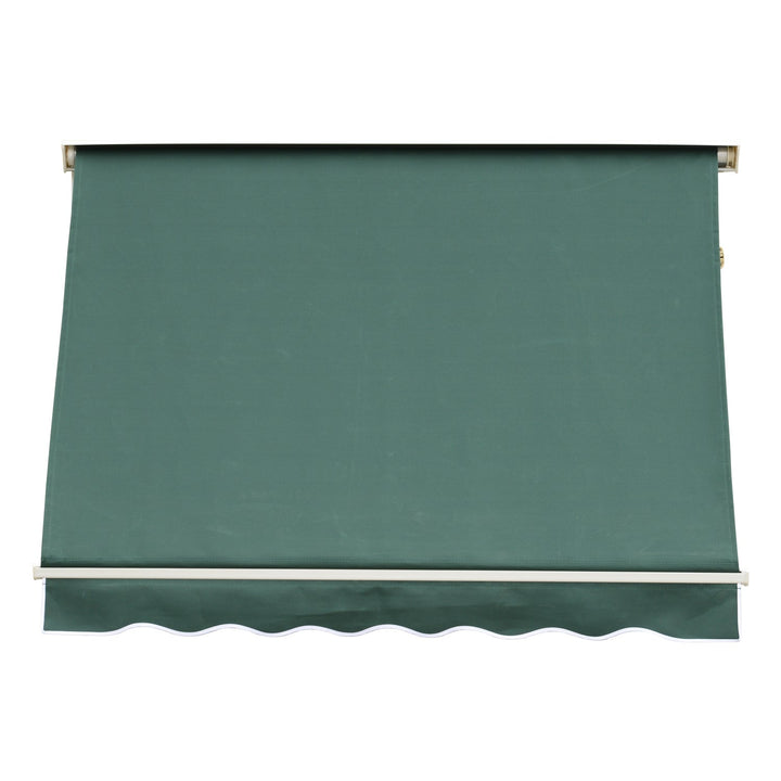 Toldo da janela de Toldo Manual Alumínio Retrátil para exterior toldo do balcão tela impermeável do poliéster do ângulo ajustável 180x70Cm verde