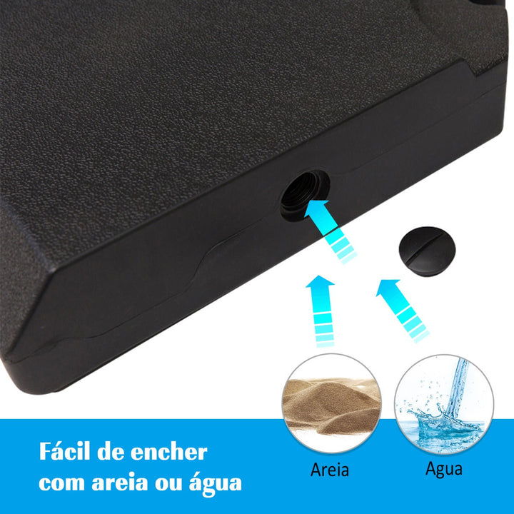 Base de guarda-sol de 4 peças para Peso do medidor Suporte para Parasol do pátio