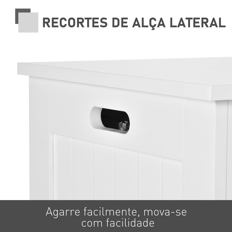 Armário de madeira para armazenamento de roupas brinquedos banco de armazenamento para sala de estar e banheiro carga de 20 kg branco 81 x 40 x 46 cm