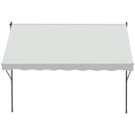 Toldo Manual Retrátil 300x170x200-290cm Toldo Ajustável com Manivela Proteção Solar UV40+ para Varanda Jardim Creme