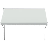 Toldo Manual Retrátil 300x170x200-290cm Toldo Ajustável com Manivela Proteção Solar UV40+ para Varanda Jardim Creme