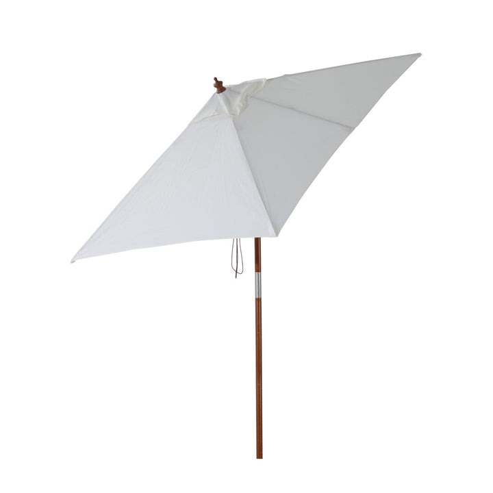 Guarda-sol 200x150x230 cm de Bambu Madeira para Jardim Terraço Pátio Praia Dois Tectos Ângulo Inclinável Rectângulo de 38mm Crema