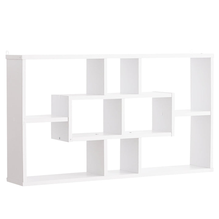 Prateleira de parede decorativa Conjunto de 8 prateleiras Estante para CDs Estantes Flutuantes Cubos Modernos 85x14,5x47,5cm Carga 20kg Madeira