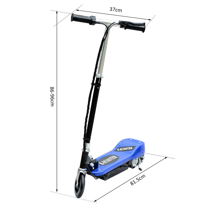 Trotinete Eléctrico Tipo Scooter com Guiador Ajustável – Cor Azul - 78x37x91-99 cm
