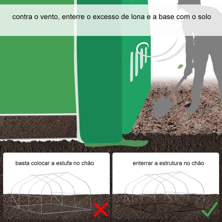 Estufa Plástico no jardim para plantas Branco 350x300x200cm