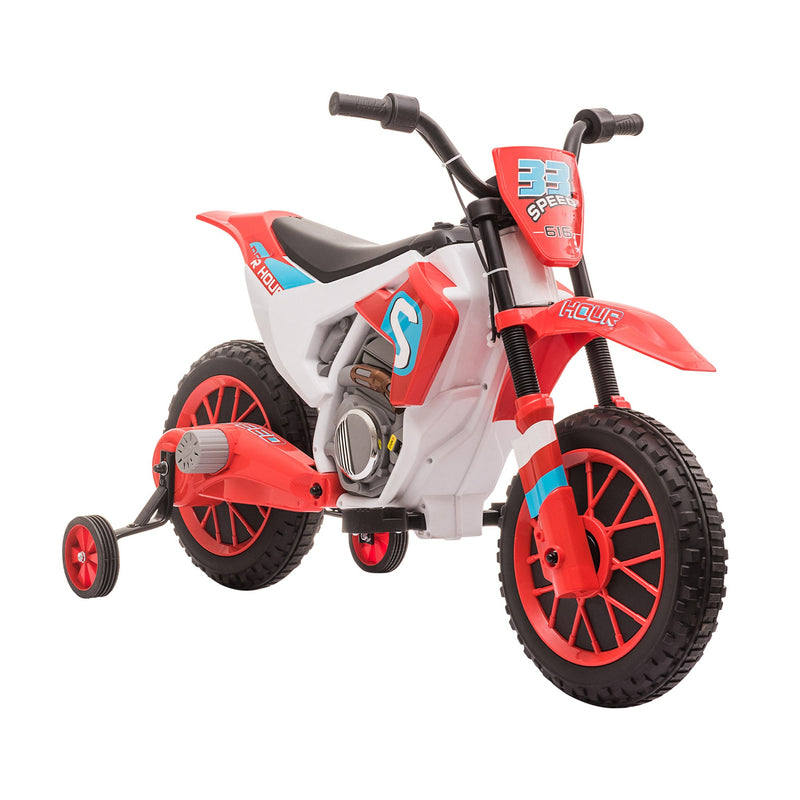 Mota Elétrica para Crianças acima de 3 Anos 12V Mota de Brinquedo Infantil com 2 Rodas de Equilíbrio Velocidade Máx. 8km/h Arranque Suave 106,5x51,5x68cm Vermelho