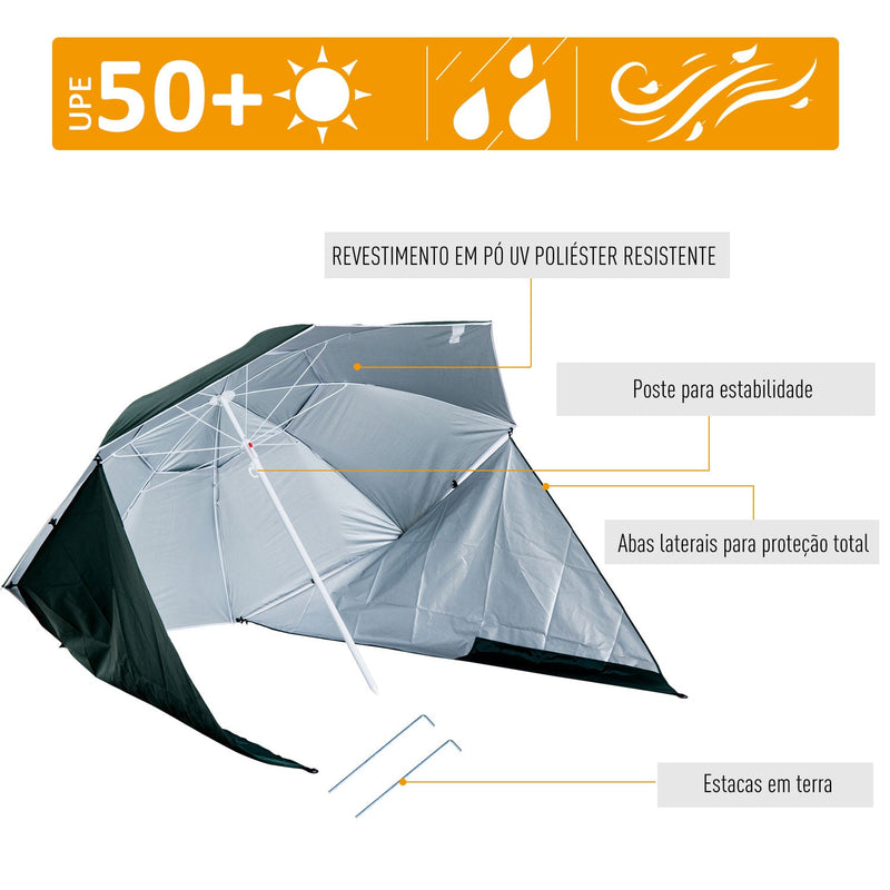 Guarda-sol com Painéis Laterais Tipo de loja - Parasol para Proteção UV F210x222 cm