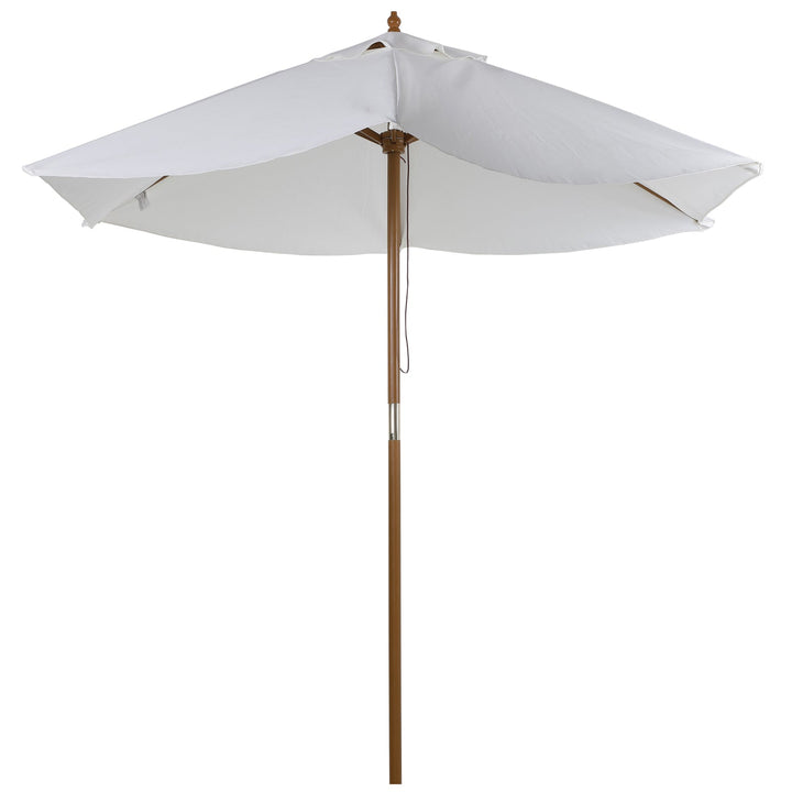 Guarda-sol de Jardim com 6 Varas de Bambu e Poste Destacável Ø250x230 cm