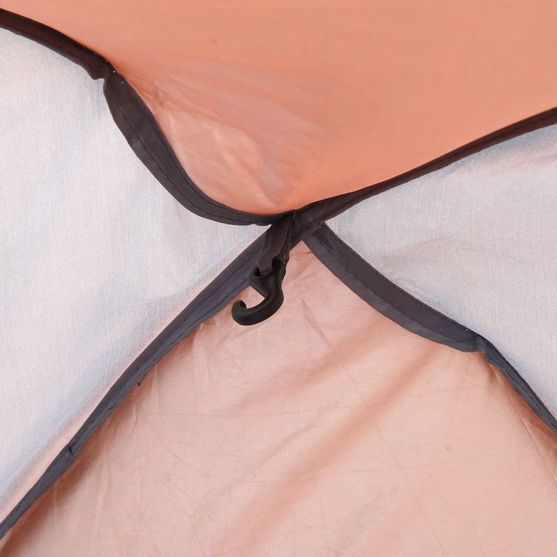 Tenda de Duche Campismo Portátil UV+25 Tenda de Privacidade para Casa de Banho Trocador com Janela Bolso e Bolsa de Transporte 123x121x98cm Laranja