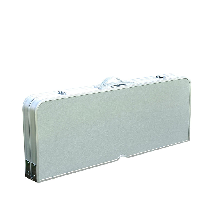 Mesa de piquenique dobrável com 4 lugares e furo para guarda-sol para Camping - Alumínio - 85,5x67,5x66,5 cm