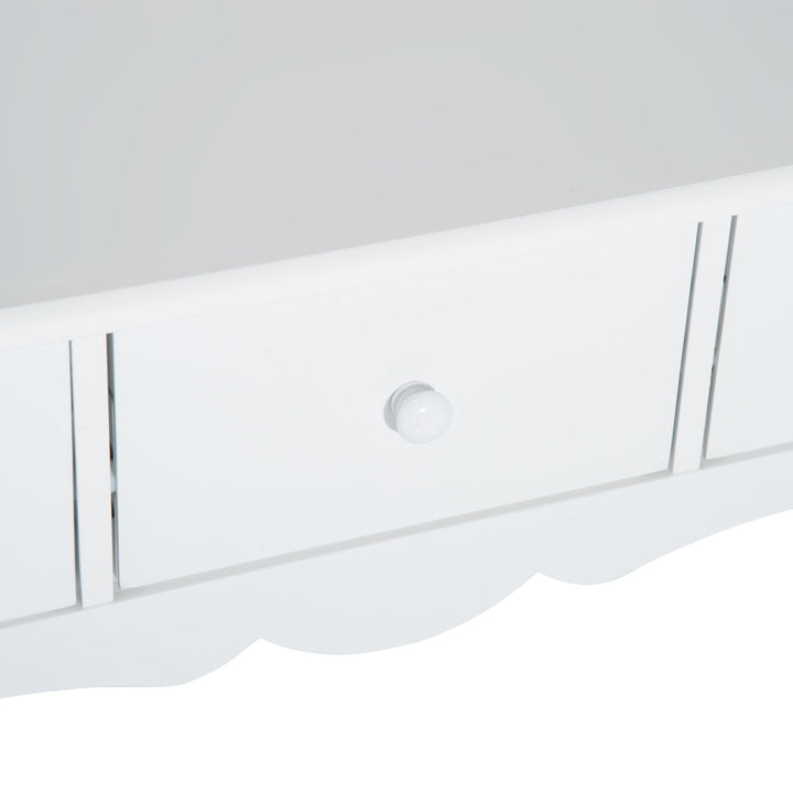 Mesa consola tipo aparador com 3 Gavetas em Cor Branco e Material Madeira 100x32x85cm
