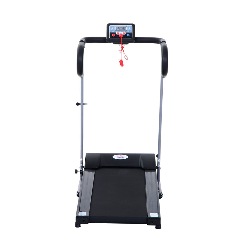 Esteira elétrica e dobrável de 500W para exercícios físicos 1-10 km / h com tela LCD e carga máxima. 110 kg preto e cinza