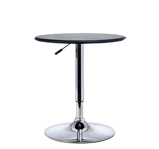 Mesa de Bar Redonda ajustável em altura hidráulica Pub Vinil Preto Ø63x(67-93) cm