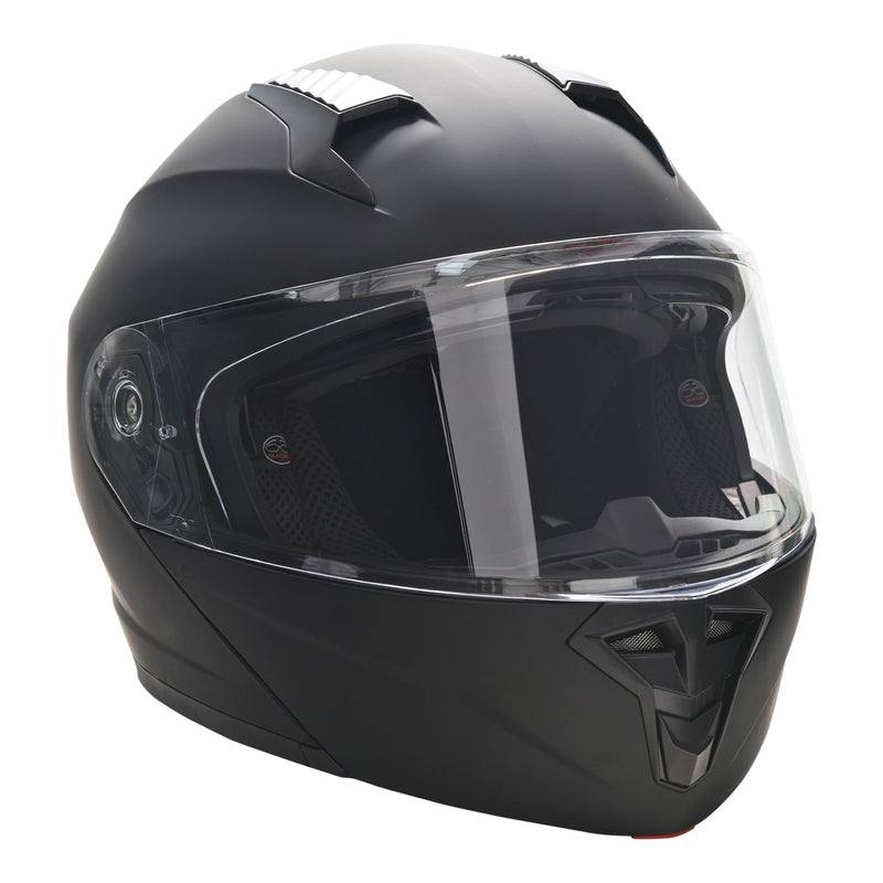 Capacete de Moto Integral Tamanho XL-60cm Capacete de Motocicleta com Dupla Viseira Cabeçote Anticolisão com Certificação Europeia Unisex Cor Preta