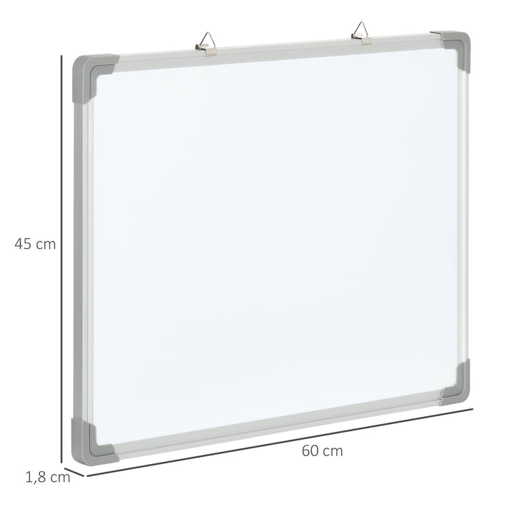 Quadro Magnético com Estrutura de Liga de Alumínio 60x45cm Quadro Magnético com Apagador 4 Marcadores e 10 Ímás para Escritório Casa
