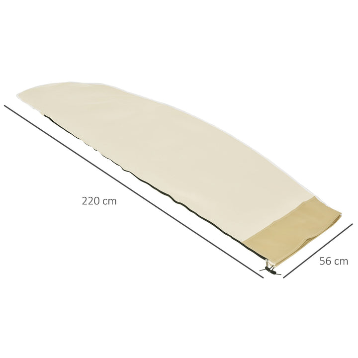 Capa Protetora de Chapéu de Sol Ø56x220 cm Capa para Chapéu de Sol Resistente para Jardim com Zíper Tecido Oxford Bege