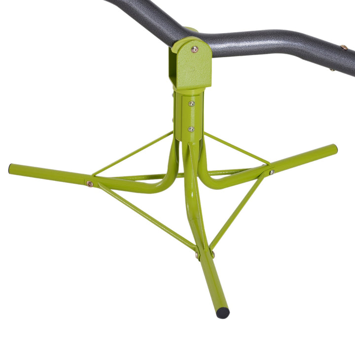 Baloiço para crianças acima de 3 anos giratória de 360º carga 35 kg (cada assento) 180x67x53 cm cinza e verde
