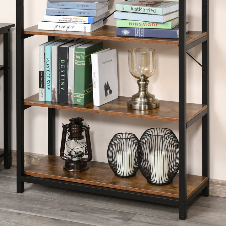 Estante estilo industrial com 6 prateleiras abertas para sala de estar Escritório 80x30x180 cm Castanho Rústico