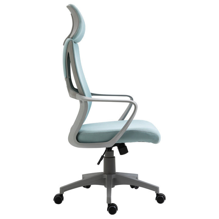 Cadeira de escritório ergonômica inclinável Altura ajustável 64x58x116-126 cm Azul