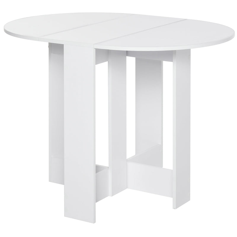 Mesa dobrável com 2 asas dobráveis ??Mesa lateral de madeira 104x76x73,7 cm Branco