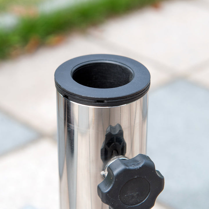 Base de guarda-sol para jardim de mármore com alça e rodas adequadas para vários guarda-sois