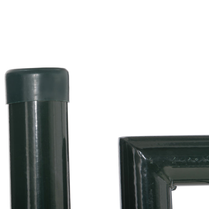 Porta para Vedação de Jardim de Aço com Maçaneta de Fechadura e 3 Chaves Porta de Vedação para Exterior Pátio Terraço 97x150cm Verde