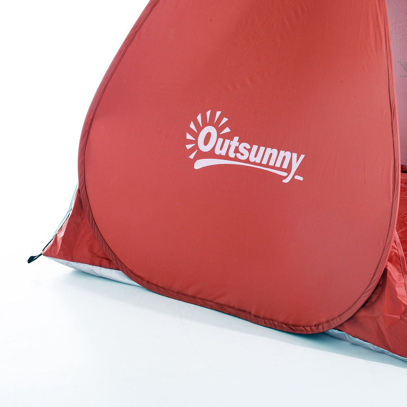 Tenda Pop-up Instantâneo e Portátil com Janelas Protetoras para Piquenique Praia e Camping com Proteção UV Vermelho