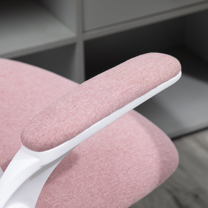 Cadeira de escritório giratória Função de inclinação Altura Ajustável com Carga 120 kg 62,5x60x90-98 cm Rosa