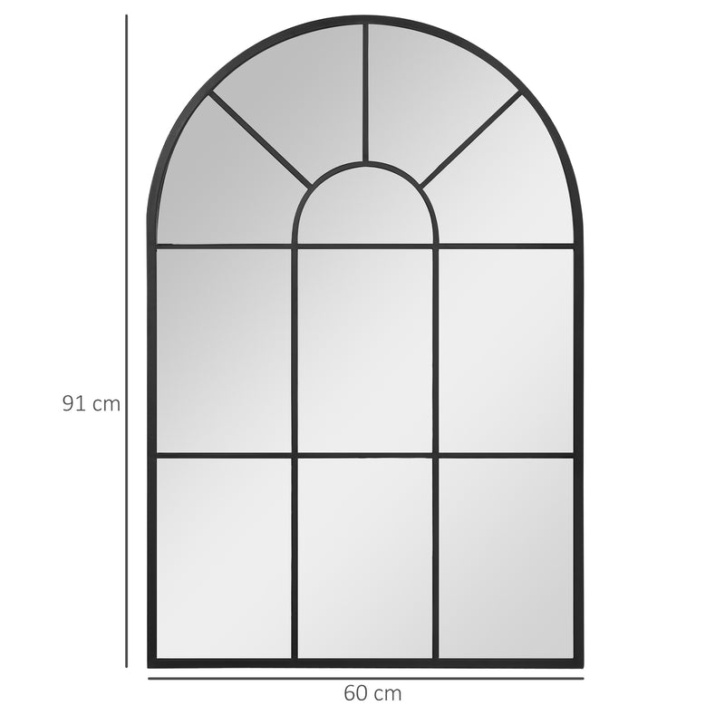 Espelho Decorativo de Parede 50x70cm Espelho de Metal para Sala de Jantar Dormitório Entrada Estilo Moderno Preto