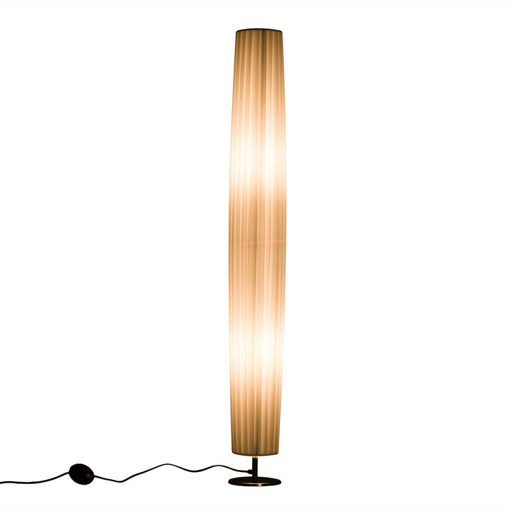 Lâmpada de assoalho moderna com 2 luzes E27 40W e botão de pé com base de aço inoxidável de 120cm - branco