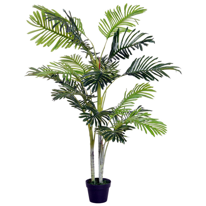 Palmeira Artificial 150cm com bastões naturais Árvore decorativa da planta Sintético com vaso Casa terraço jardim decoração