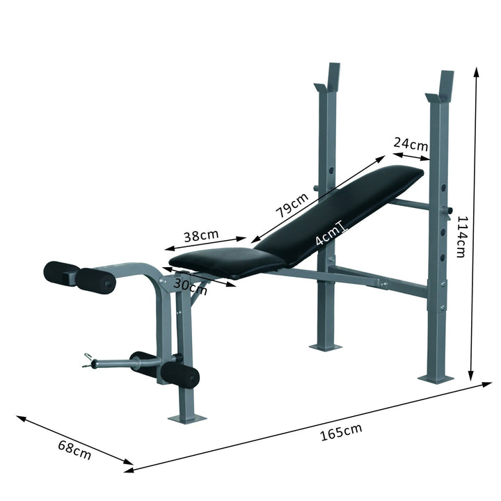Banco de Peso Banco de Musculação Aço Preto 165x68x114cm