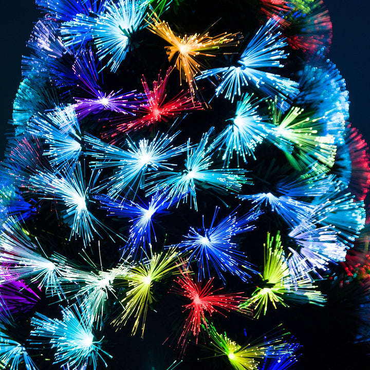 Árvore de Natal, Altura 120 cm + Estrela e Fibra Ótica de 7 Cores Árvore Artificial F 66x 120 cm
