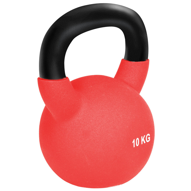 Kettlebell de 10kg de Ferro Fundido Haltere Kettlebell com Revestimento de Neoprene para Treinamento de Força Casa Ginásio 19x12x22 cm Vermelho