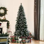 Árvore de Natal Artificial Ø75x180cm com 630 Ramas e 37 Pinhas Folhas de PVC Base Dobrável e Suporte Metálico Decoração de Natal para Interiores Verde