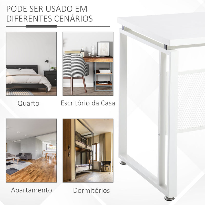 Secretária multifuncional estável com pés ajustáveis ?? 135x60x75 cm Branco