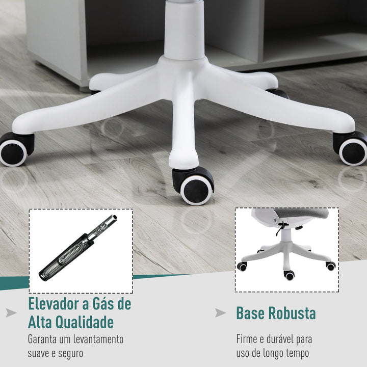 Cadeira de escritório giratória Função de inclinação Carga 120 kg 62,5x60x90-98 cm Cinza
